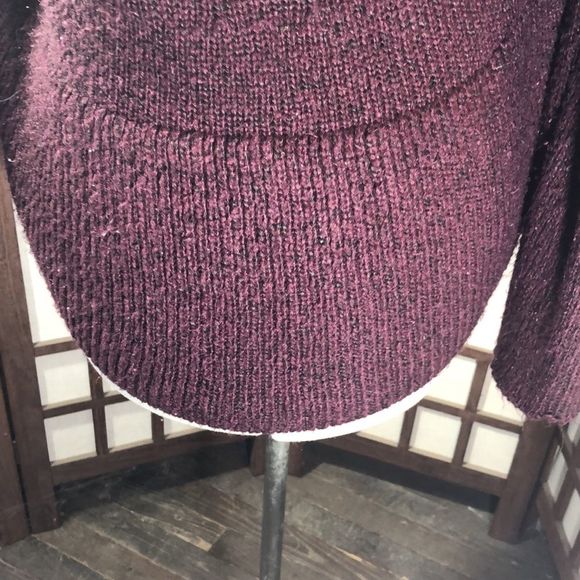 Purple sweater/open front maroon cardigan/ the “cocoon” style. - Picture 4 of 11